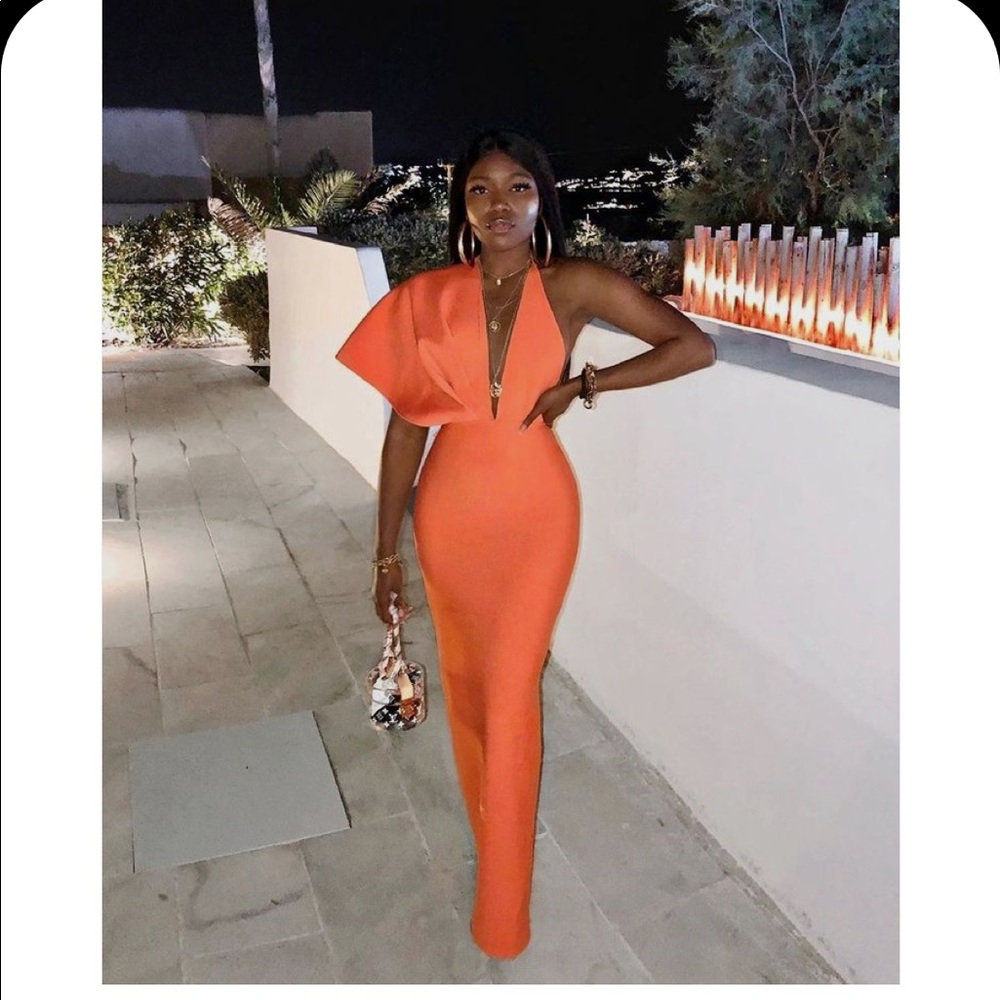Lucia Orange Maxi Dress